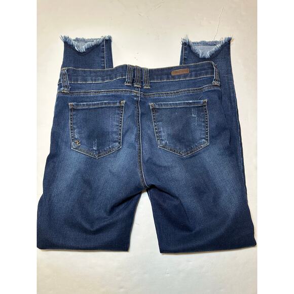 Kut from the Kloth Connie Ankle Skinny Jeans Womens Size 4 Blue Denim Distressed - Picture 7 of 7